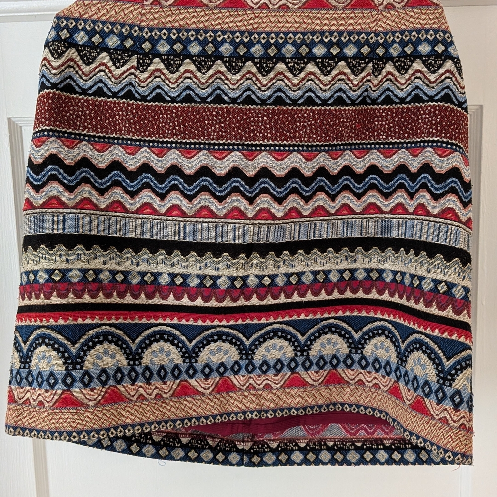 Lord & Taylor Colorful Geometric Mini Skirt